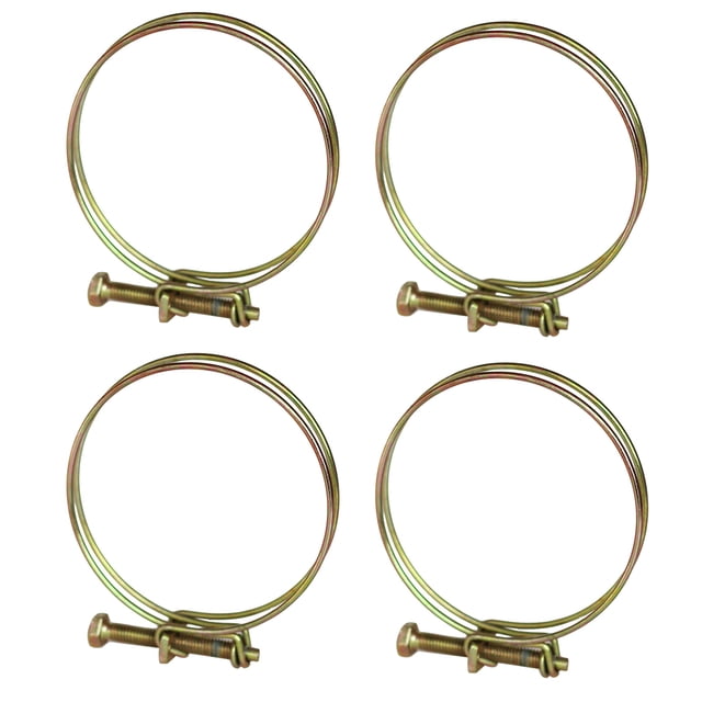 FRCOLOR Pince à Tuyau en Fil 4 Pcs Pince à Tuyau Réglable en Acier Inoxydable Pince à Tuyau Double pour Menuiserie Plomberie (2 Pouces), 2.2"X2.2"X0.39 Pouces