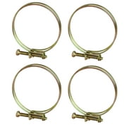 NUOLUX 4 Pcs Wire Hose Clamp Adjustable Stainless Steel Pipe Clamp Double Wire Hose Clip Clamps for Woodworking Plumbing Fastener (2 Inch)