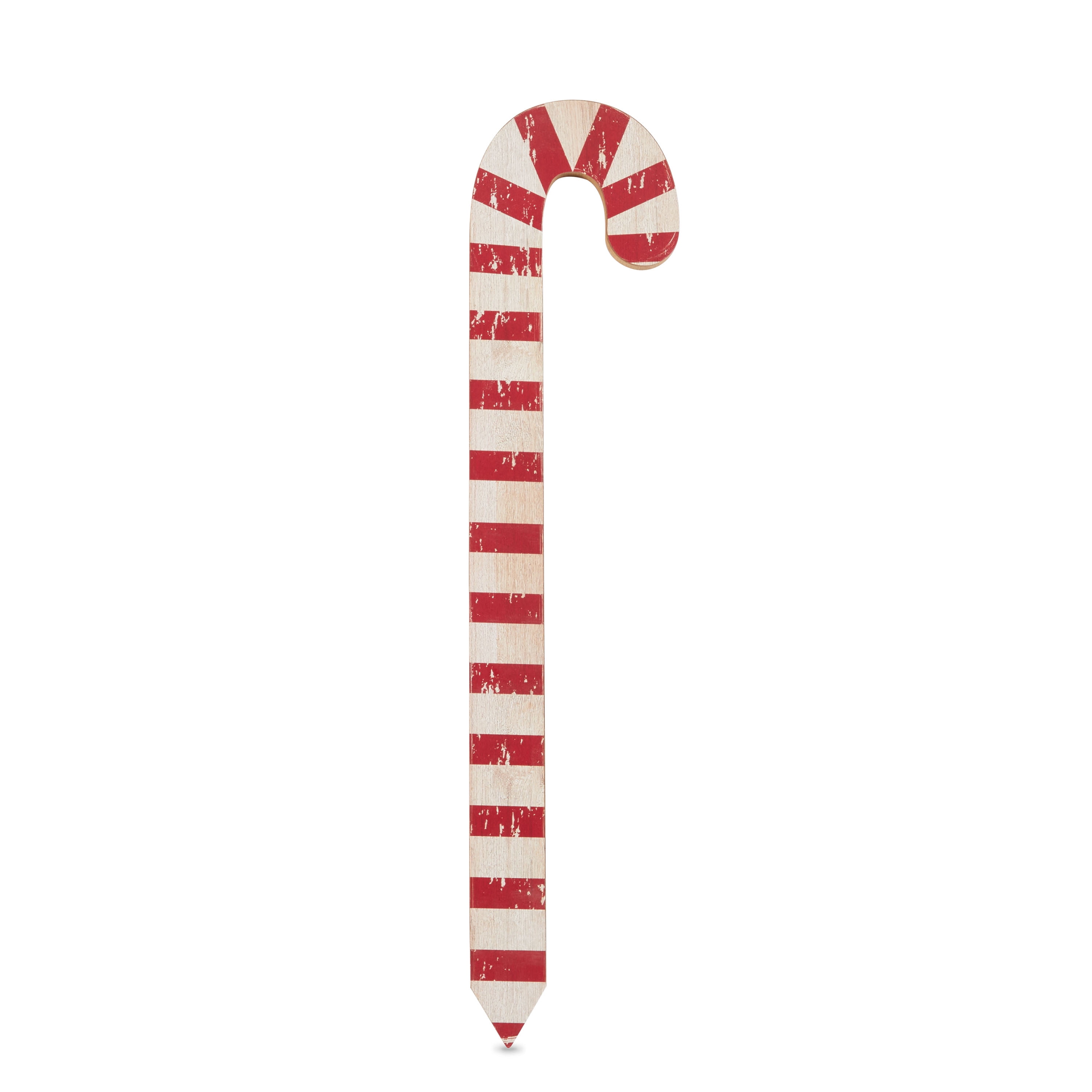 Holiday Time Red and White Stripe Wood Candy Cane, 22"