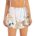 thumbnail image 2 of Picia Cute Animals Pattern Women's 2 in 1 Athletic Running Shorts High Waisted Workout Casual Gym Sweat Shorts with Comfy Liner Zipper Pockets-XX-Large, 2 of 9