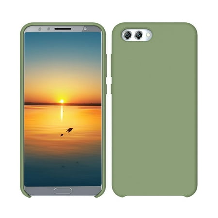 Protective Phone Case Solid Silicone Scrub Feeling Lining Scratch-resistant Anti-fingerprint Oil Proof Full Covered Phone Cover for Huawei Honor View 10(Light Green)