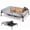 Grey, variant on Yarty Cooling Elevated Dog Bed with Fluffy Plush Bolster Cushion, 32 x 25 inches, Medium, Haze Blue