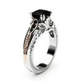 thumbnail image 2 of Fashion 925 Silver Inlaid Black Square Diamond Princess Ring, 2 of 2