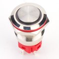 thumbnail image 2 of Momentary Push Button, Latching Push Button 19mm Waterproof DC9-30V Stainless Steel  For Car For CNC For Home Appliance For Computer Ring High Head Self-locking, 2 of 7