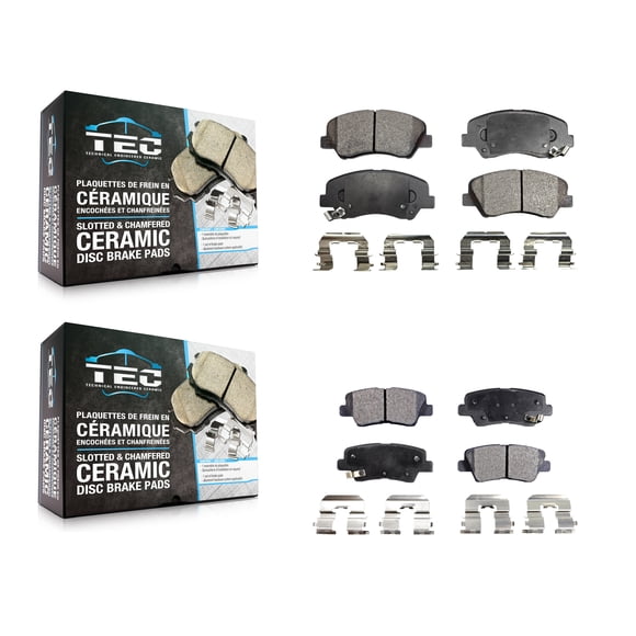TEC Kit de Plaquettes de Frein avant Arrière en Céramique pour Voiture Hyundai Elantra Accent Kia Rio GT Forte Veloster Forte5 Coupe Koup KTC-100243