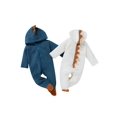 thumbnail image 2 of Hooded Jumpsuit, Winter Warm Polar Fleece Dinosaur Footed Romper Sleeper, 2 of 9