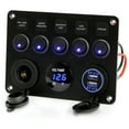 thumbnail image 1 of Car Boat 5 Gang ON-OFF Toggle Switch Panel 2USB 12V Fit Marine RV Truck Camper, 1 of 9
