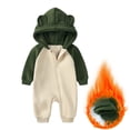thumbnail image 2 of Ruyang Baby Boys Cute Hooded Bodysuit Long Sleeve Zipper First Birthday Outfit Fall Winter Cotton Warm Footless Jumpsuit, 2 of 4