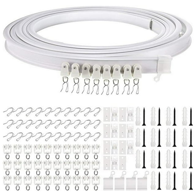 MesaSe Curtain Accessories Ceiling Curtain Track Kit Easy Installation Heavy-duty Bendable Sliding Rail System for Room