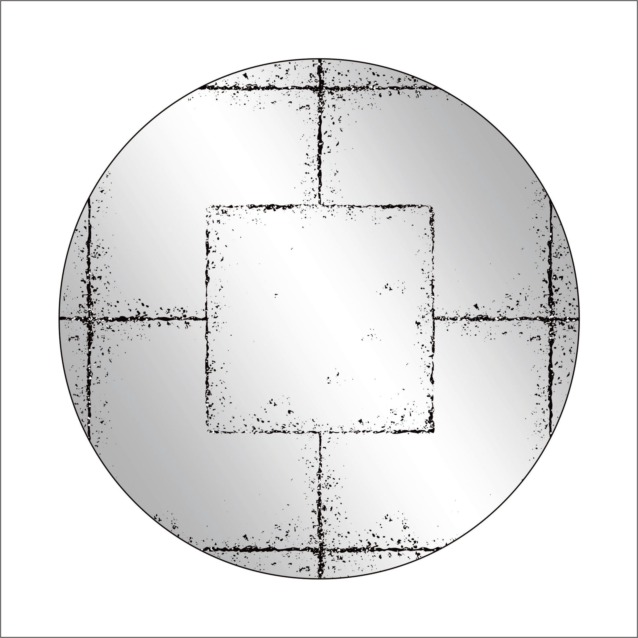 Noble House 36" Round Wall Mirror with Industrial Iron Frame, Large Wall Mirror for Living Room, Bedroom, Black