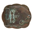 thumbnail image 2 of Western Vintage Brass Oval Belt Buckle with Patina on Random Spots, 2 of 2