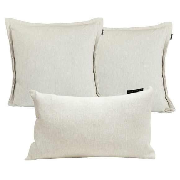Set de 3 Cojines Decorativos (2 Cuadrados + 1 Rectangular) Dolum Beige