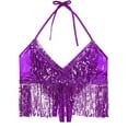thumbnail image 6 of SHITINN Shirts Woman Athletic Wear for Teens Women's Belly Dance Sequin Bra Tassel Clothing Tops, 6 of 8