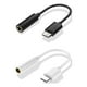 thumbnail image 2 of Adaptador de cable para auriculares USB 3.1 tipo C a 3,5 mm (2 unidades), conector USB-C macho a conector de audio auxiliar hembra de 3,5 mm (blanco), 2 of 5
