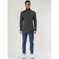 thumbnail image 3 of CamisePaHombres De Mangas Largas Cuello De Cisne Ajuste Delgado Casual Gris 46, 3 of 6