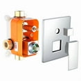 thumbnail image 3 of Kube Bath  Aqua Piazza Chrome Brass Shower Set With 8-inch Square Rain Shower and 4 Body Jets, 3 of 5
