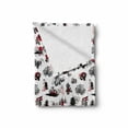 thumbnail image 2 of East Soft Flannel Fleece Throw Blanket, Japanese Architecture Towers Palaces Houses Sketchy Silhouettes Dragon, Cozy Plush for Indoor and Outdoor Use, 50" x 60", Dark Coral Black White, by Ambesonne, 2 of 6