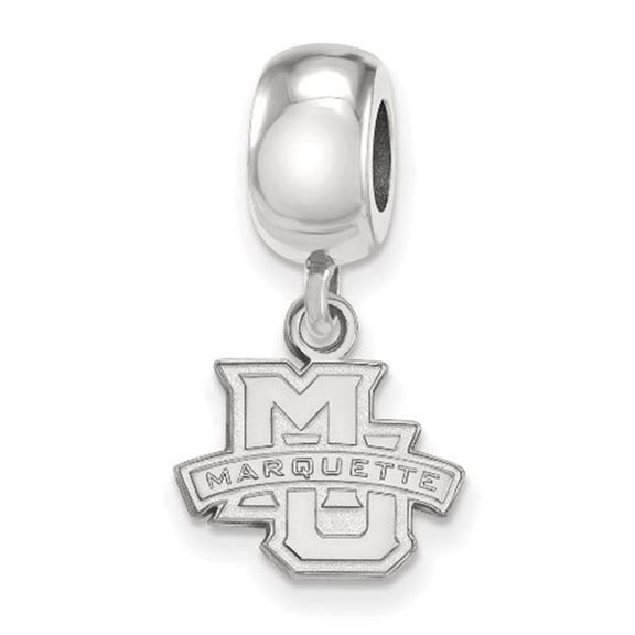 LogoArt SS012MAR Sterling Silver Marquette University Extra Small Dangle Bead Charm