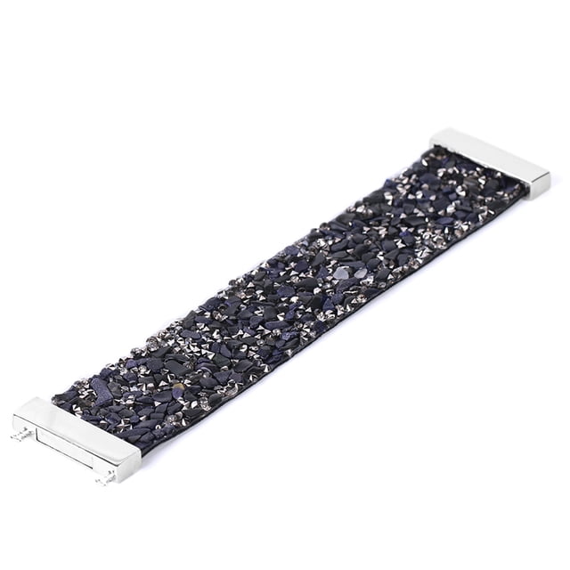 Irregular Stone Crystal Wrapped Wristband Bracelet Wide Cuff Bangles for Women