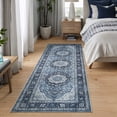 thumbnail image 3 of Bloom Rugs Washable Non-Slip 7 ft Runner - Blue Traditional Oriental Runner for Entryway, Hallway, Bathroom, and Kitchen - Exact size: 2'6" x 7', 3 of 10