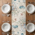 thumbnail image 4 of Table Runner 90 Inches Long for Kitchen Dining, Vintage Coastal Dresser Scarf Farmhouse, Dining Table Decorations for Wedding/Parties, Sea Turtle Octopus Coral Beach Nautical 13 x 90 In, 4 of 8