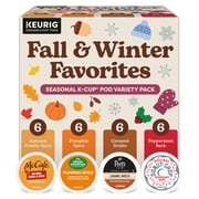 Keurig, Fall & Winter Favorites Seasonal Variety Pack Flavored K-Cup Coffee Pods, 24 Count