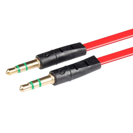 Red 3.5Mm Aux Auxiliary Cord Male Stereo Audio Cable 3Ft For Ipod Mp3