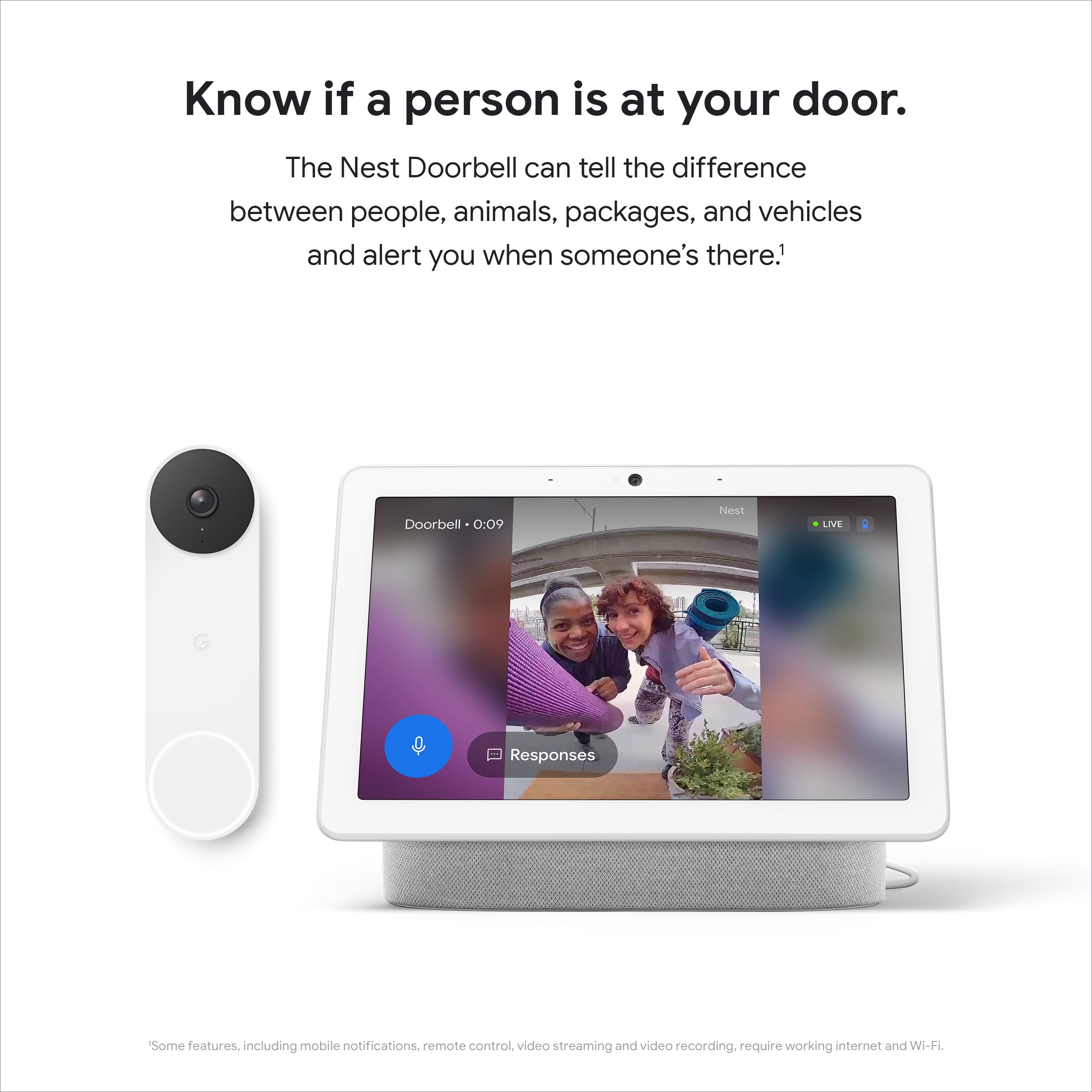 Google Nest Doorbell (Battery) - Video Doorbell Camera - Wireless Doorbell  Security Camera - Ash