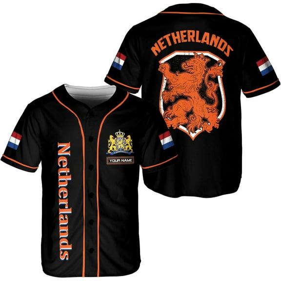 Personalized Netherlands Jersey, Netherlands Soccer Shirt Baseball Dutch Pride Flag Jersey Men Women Country Shirts (S)