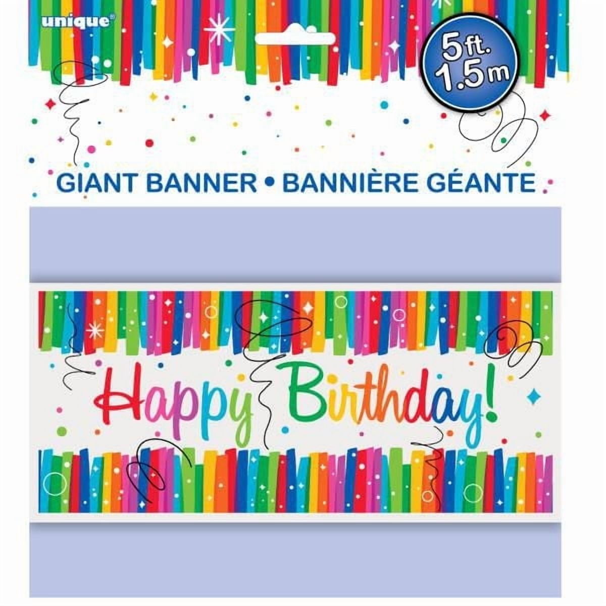 Unique Party Favors Happy Birthday Giant Banner, 1 Banner measures 27" x 60"