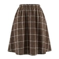 thumbnail image 4 of Agnes Orinda Women's Plus Size A Line Knee Length Flare Plaid Skirts 2X Brown, 4 of 8