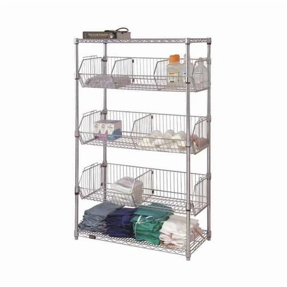 Manufacturer Varies Wire Shelving Unit, 24"D x 60"W x 4"H, Chrome 45VX60
