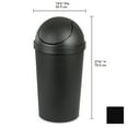 thumbnail image 4 of Sterilite 10.5 Gal. Round SwingTop Wastebasket Plastic, Black, Set of 4, 4 of 7