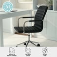 thumbnail image 5 of Martha Stewart Taytum Upholstered Office Chair in Black/Polished Nickel, 5 of 15