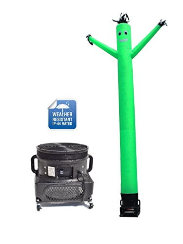 20-Feet Green LookOurWay Air Dancers Inflatable Tube Man Complete Set with 1 HP Weather-Resistant Sky Dancer Blower 
