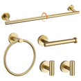 thumbnail image 1 of Oro Cepillado Juego de 5 Piezas para Baño, Toallero de Acero Inoxidable , Kit de Accesorios de Baño de 24 Pulgadas para Montaje en Pared, 1 of 7