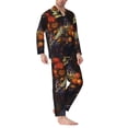 thumbnail image 2 of Fotbe Vintage Floral Skull Pijama de Hombre con Estampado de Manga Larga, Conjunto de 2 Piezas, Ropa de Dormir Suave y Cómoda con Bolsillos-Medium, 2 of 7
