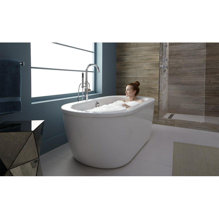 Cadet 5.5 ft. Acrylic Flatbottom Freestanding Bathtub in Artic White with Brushed Nickel Drain and Filler Cadet 5.5 ft. Acrylic Flatbottom Freestanding Bathtub in Artic White with Brushed Nickel Drain and Filler