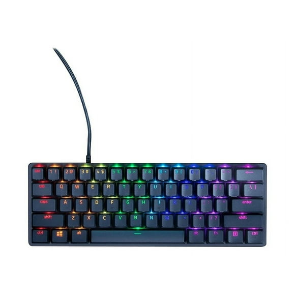 Razer Huntsman Mini - Keyboard - backlit - USB - QWERTY - US - key switch: Razer Clicky Optical Purple - black