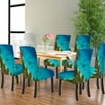 thumbnail image 2 of Blue Sea Dining Chair Covers Set of 6 Cute Animal in The Forest with Trees Plants Mushrooms Deer Hedgehog Fox Removable Seat Protector for Home or Party, 2 of 5
