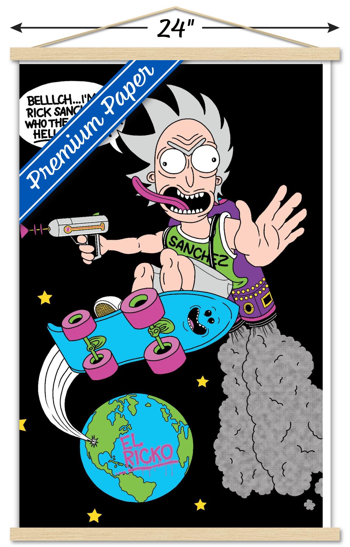 Rick And Morty - Greetings Wall Poster with Wooden Magnetic Frame, 22.375" x 34"