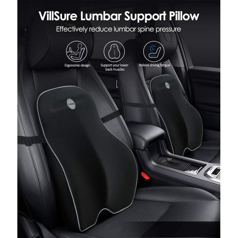 Vive Lumbar Roll - Cervical Cushion Support Pillow - Lower Back Pain Relief  in Car, Office Chair, Computer - Firm Ergonomic Mesh Portable Travel Bolster  - Thoracic Low Rest Posture Corrector Seat Pad