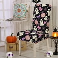 thumbnail image 4 of Stretch Halloween Chair Cover - Spooky Print Elastic Seat Slipcover Universal Fit Dining Office Chair Protector Washable Decor(Black), 4 of 6