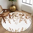 thumbnail image 2 of Round Rugs 5Ft, Orange Brown Eucalyptus Round Area Rug Washable Indoor Throw Carpet, Watercolor Spring Weeping Botanical Soft Non Slip Circle Rug for Cabinet Bathroom Home Decor Aesthetic, 2 of 8