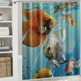 thumbnail image 6 of Creowell Fish Shower Curtain, Colorful Design Types of Pacific Swimming Animal Mackerel Salmon and Sea Bass Exotic Wild Life Theme, Cloth Fabric Bathroom Set with Hooks White, 6 of 7