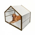 thumbnail image 1 of Ivory Pet House, Floral Pattern Spring Season Blossoms Branches Leaf Beauty Field Ornamental Design, Outdoor & Indoor Portable Dog Kennel with Pillow and Cover, 5 Sizes, White Beige, by Ambesonne, 1 of 4