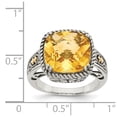 thumbnail image 4 of Shey Couture Sterling Silver with 14K Accent Antiqued Cushion Citrine Ring, 4 of 7