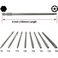 thumbnail image 3 of Juegos de puntas de destornillador de seguridad largas Juego de brocas de destornillador con cabeza de seguridad Torx de acero S2 de 6 pulgadas de longitud (8 piezas de cabeza Torx (150 mm), 3 of 5