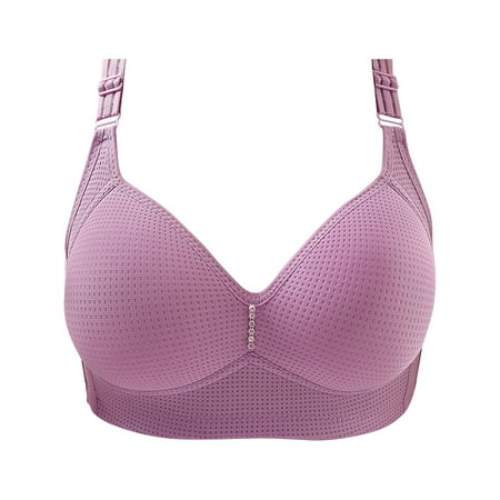 

XHJUN Women s Bras Push Up Push Up Wireless Bra Padded T Shirt Bras No Underwire Plunge Light Purple 44