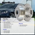 thumbnail image 3 of AutoShack Rear Brake Rotors for Ford, Explorer 2011-2019 Edge 2011-2014, AWD FWD L4 2.0L 2.3L V6 3.5L 3.7L - Silver Zinc Coated Drilled & Slotted - SilverShield Pro - 12.99" (330 mm), 5-Lug, 3 of 5